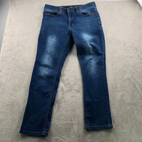 Nat Nast Men Jeans Size 32x30 Slim Straight Leg Casual Blue Denim Cotton Stretch - Picture 16 of 16